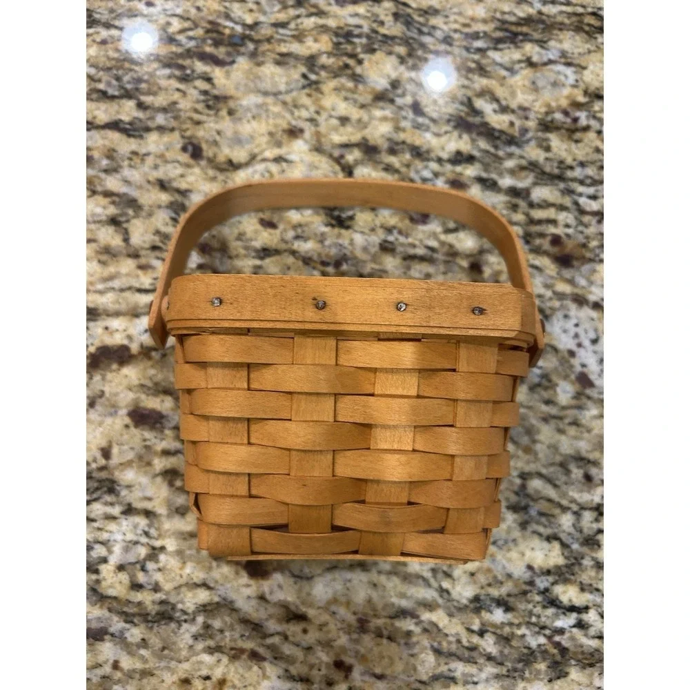 VTG 1997 Longaberger Basket Small  With Masks 5x3x3.5 Signed